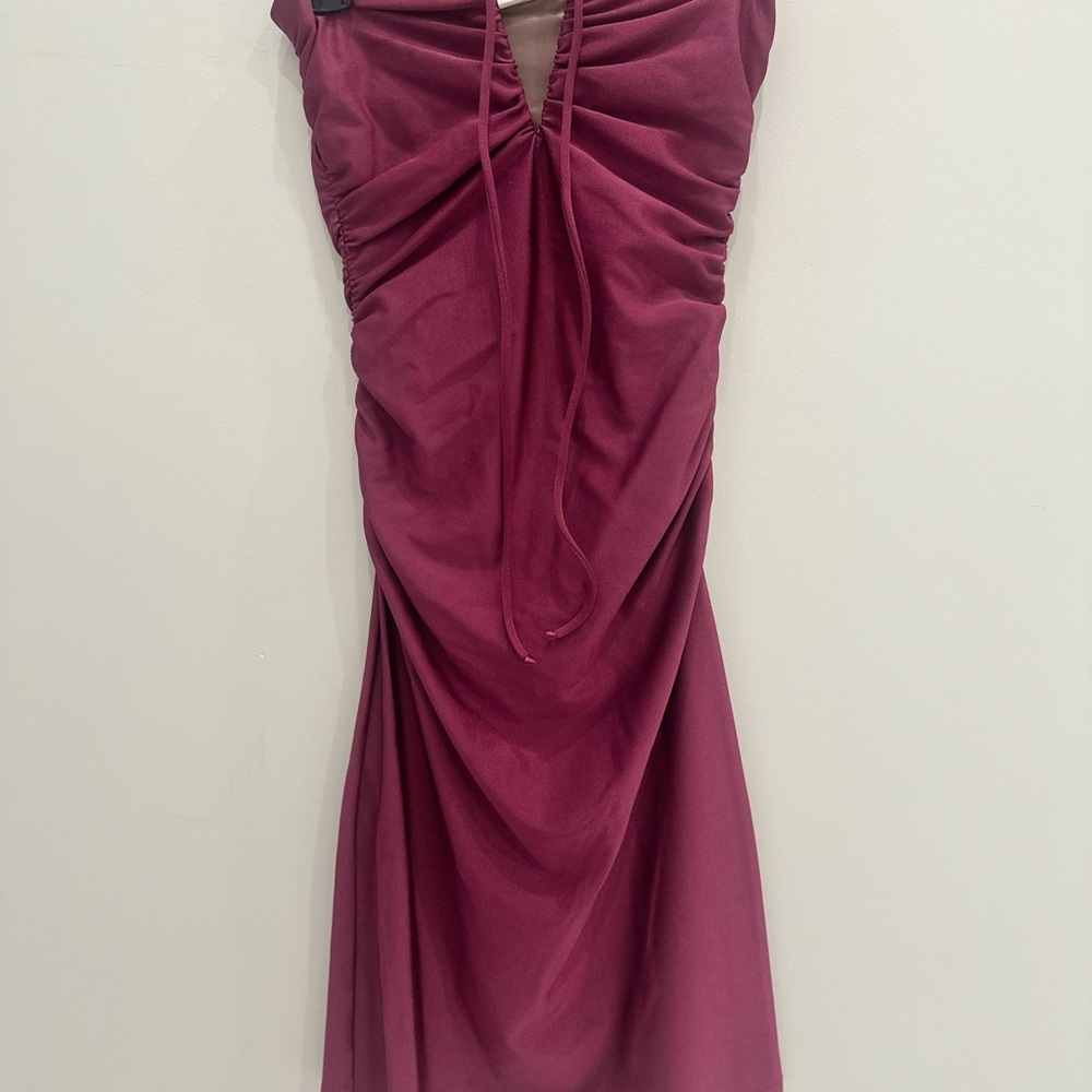 Chic Ruched Wine Dress for Prom